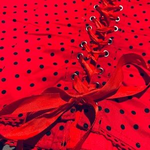 Red and Black Dotted Corset